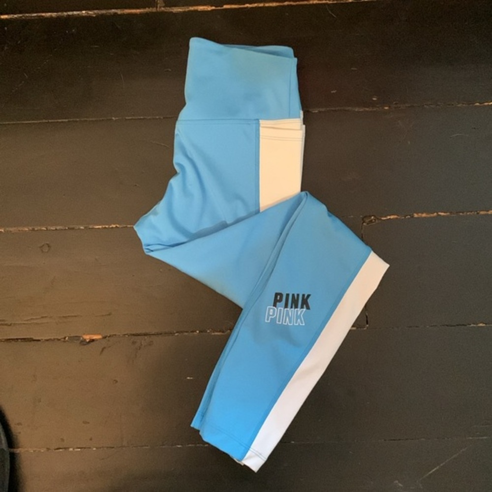 Pink Active Blue & White Leggings (XS)